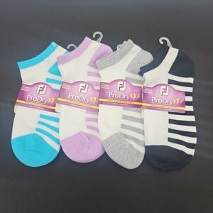 FootJoy Women's ProDry Golf Socks 4 Pairs Multicolor Size 6-9 New